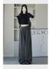High Waist Striped Silk Chenille Wide-Leg Pants for Autumn/Winter