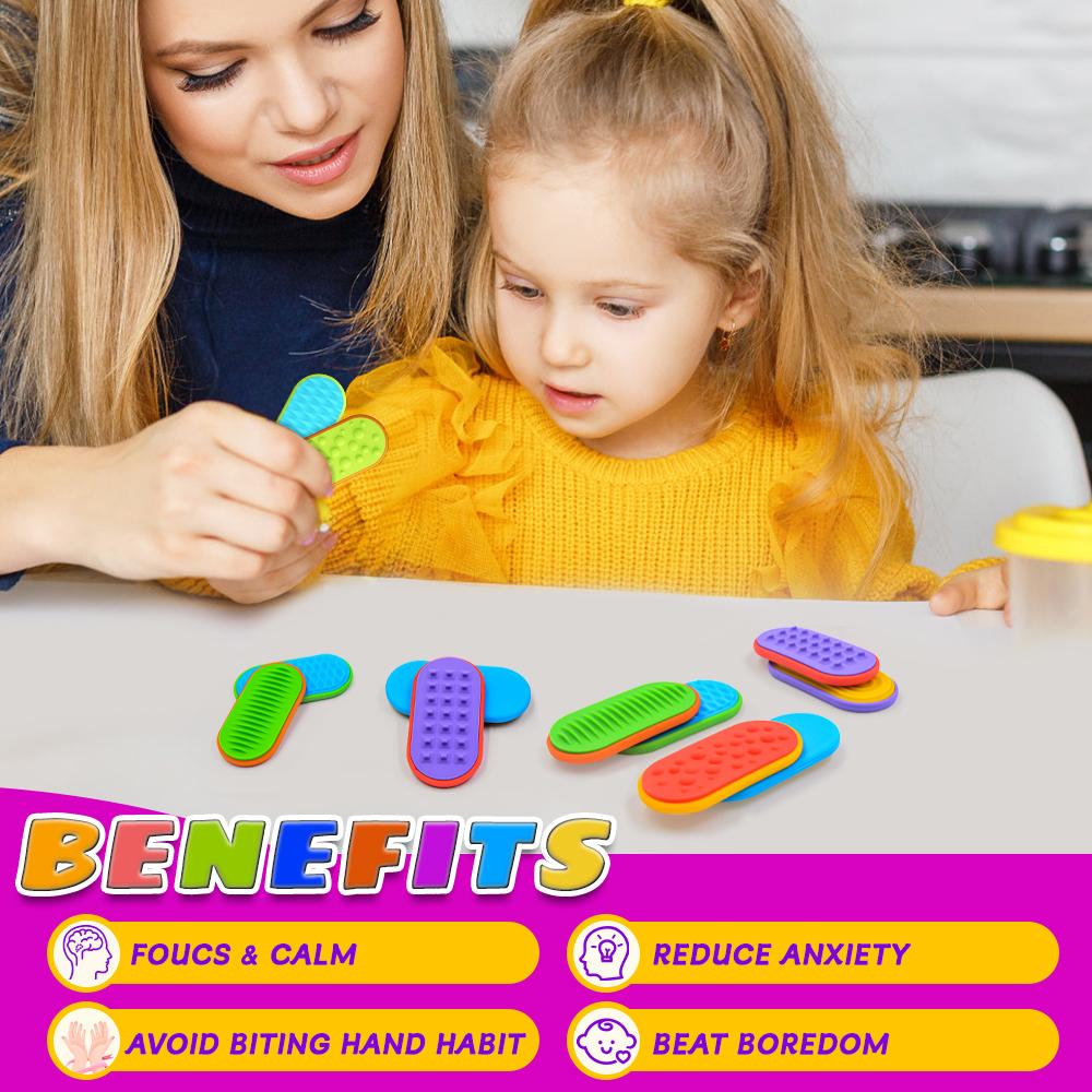 12Pcs/Set Sensory Magnet Toy Silicone Magnetic Slider for Autism Anxiety Stress Relief Toy