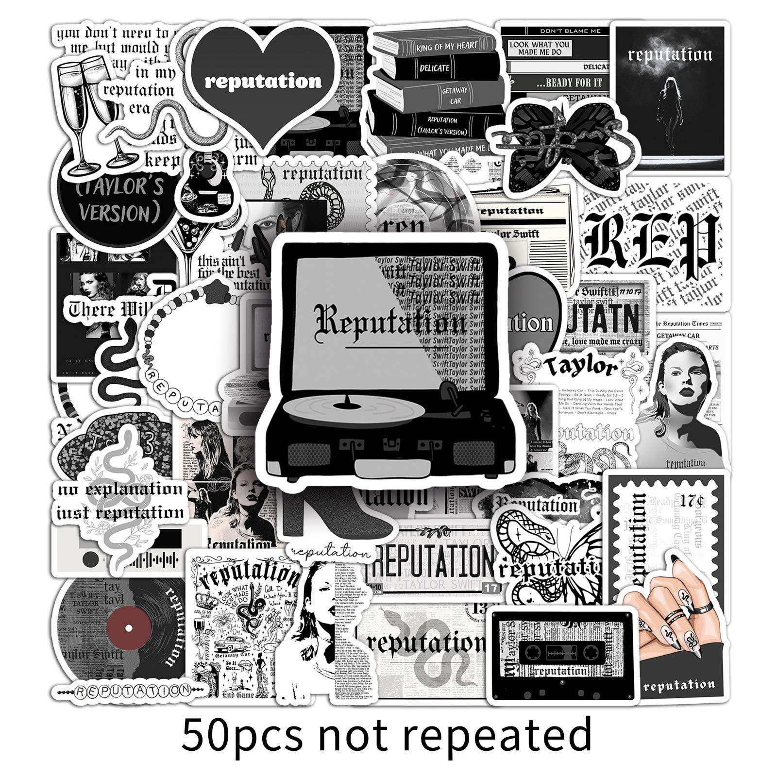 50 Taylor Swift Reputation Graffiti Stickers - Creative Personality Decor for Phone