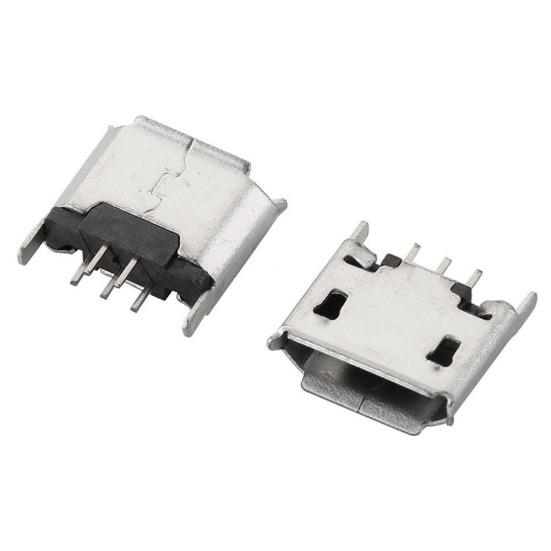10Pcs Micro USB Type B 180 Degrees DIP 5Pin Female PCB Solder Socket Connector
