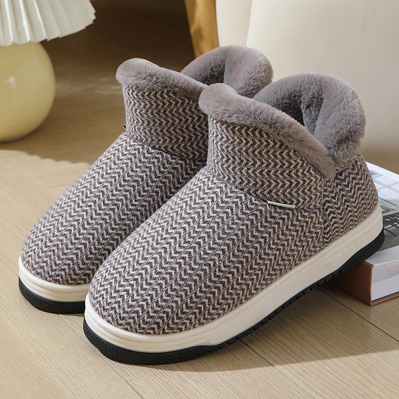

Нескользящие тапочки из хлопка на толстой подошве с высоким каблуком, женская зимняя бархатная шелковая хлопковая теплая верхняя одежда, хлопковая обувь для родов 44-45 светло-серый