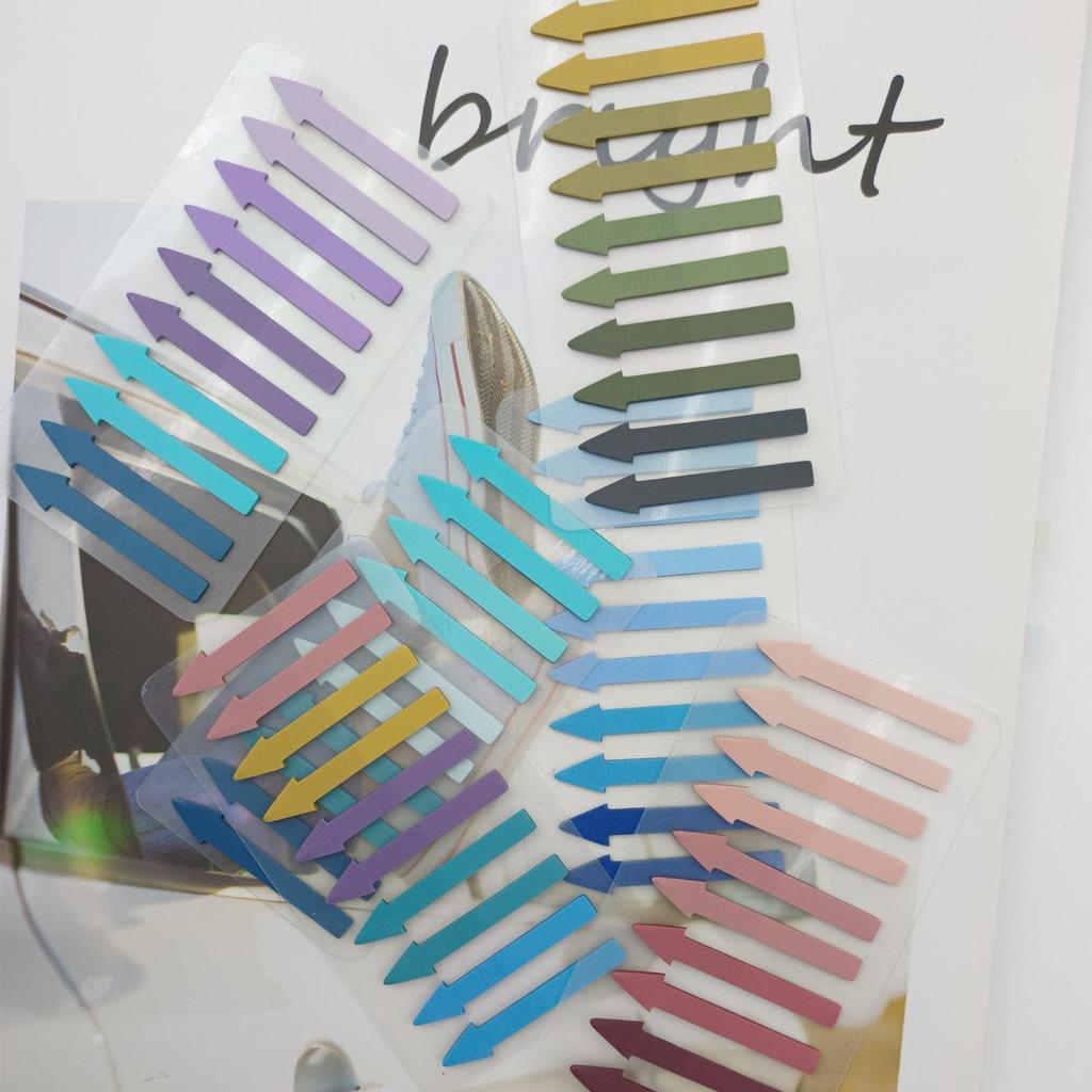 Morandi Gradient Arrow Index Stickers - Transparent & Cute Sticky Notes for Students