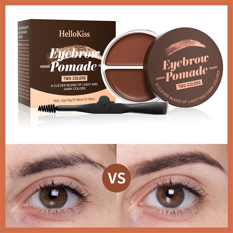 Gel pour sourcils en pâte à sourcils bicolore imperméable et naturelle pour sourcils touffus et sauvages pour une forme parfaite des sourcils avec brosse à sourcils à l'intérieur