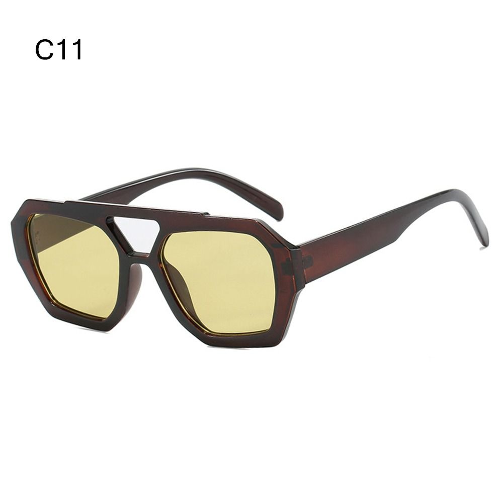 Retro Dobbeltbro Damesolbriller Stor Innfatning Leopard Brun Gradert Briller Mote Luksus Designer Solbriller Skygger