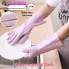 Thick Waterproof PVC Rubber Gloves with Velvet Lining for Dishwashing and Kitchen Cleaning