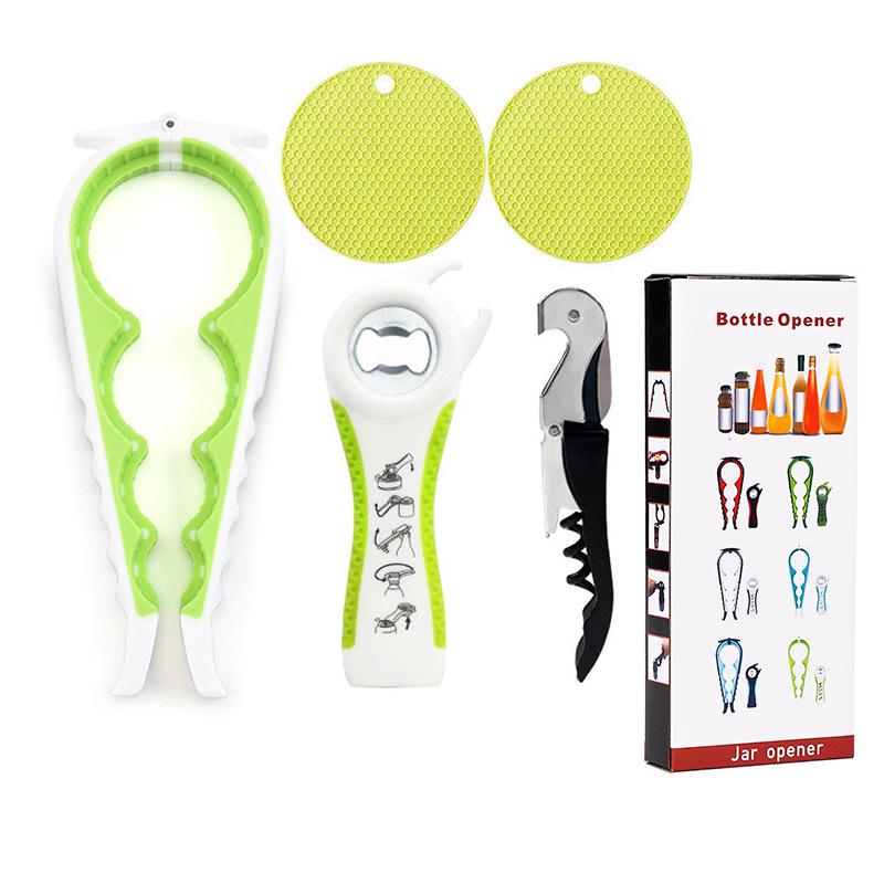 Multi-Tool Kitchen Set: Can Opener, 5-in-1 Beer Opener, 4-in-1 Bottle Opener, Twist-Off Lid Opener