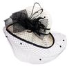Summer hat women's curled edge elegant top hat face covering mesh sun protection sun hat retro fashion flower sun hat