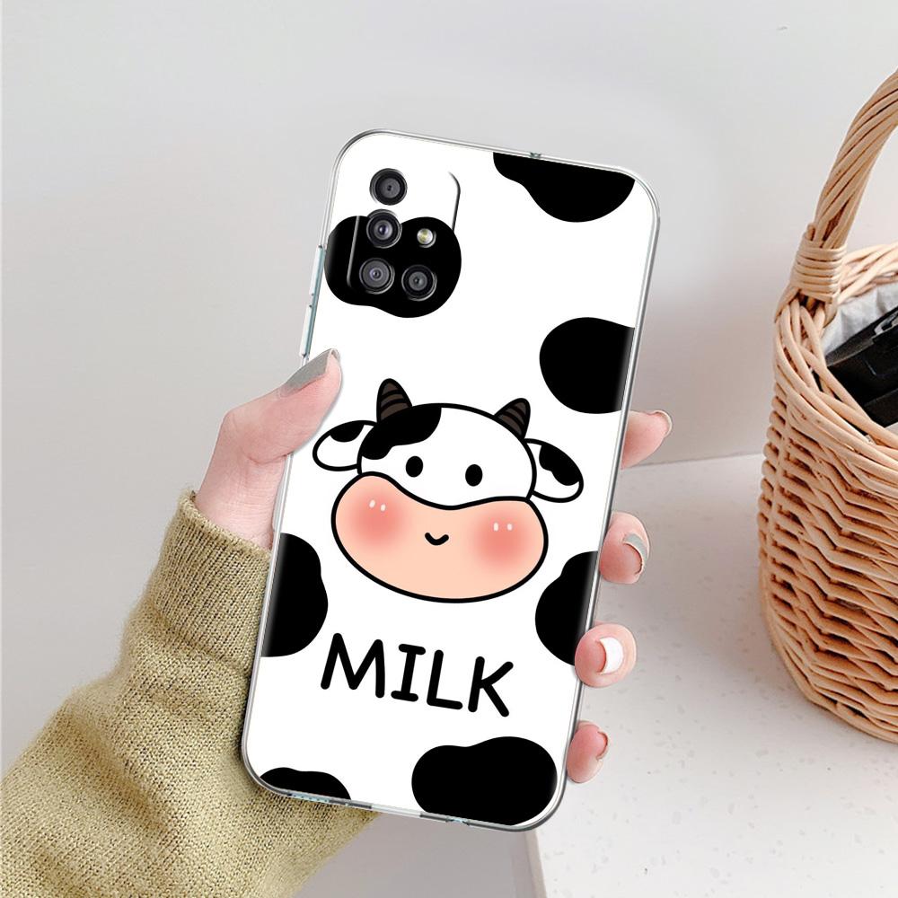 Case For Samsung A15 A13 A35 A55 A51 A71 A41 A31 A21S A05 A17 A23 A25 A33 A53 A73 5G A07 4G Cover Dairy Cattle Cow Speckle Cute