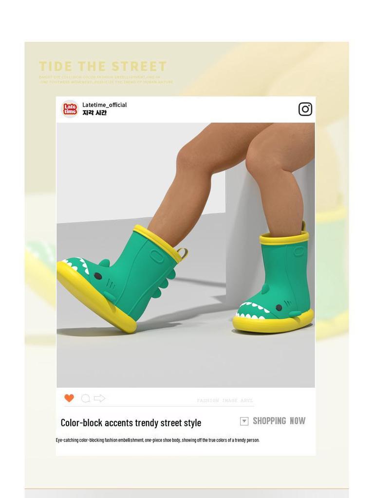 Damen Hai Regenstiefel - Niedlich, Rutschfest, Wasserdichte Gummischuhe für Drinnen/Draußen, Partnerlook, Trendiger Sommerstil