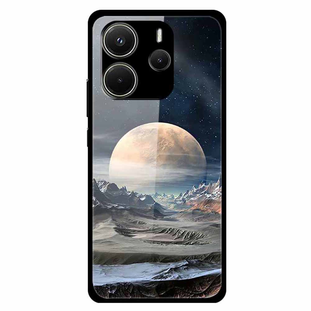 For Xiaomi Redmi Note 14 4G (163.25x76.55x8.16mm) Case Pattern Printed Tempered Glass Phone Cover