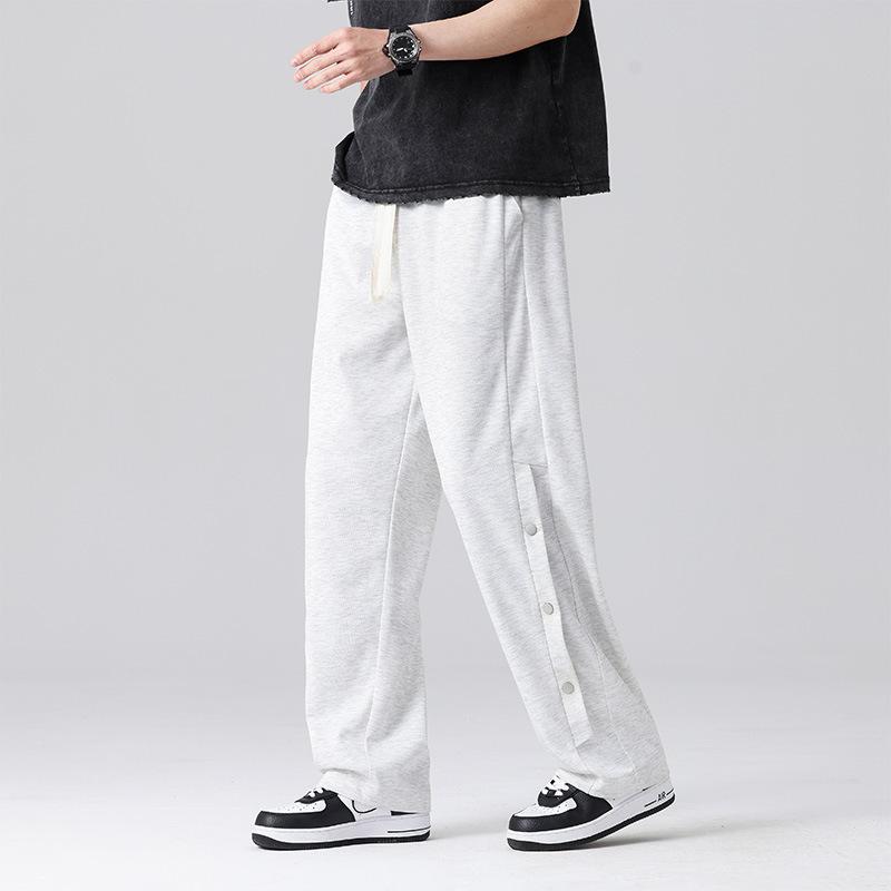 

Men s casual pants breasted trendy loose straight pants spring and summer sports youth pants men 3XL