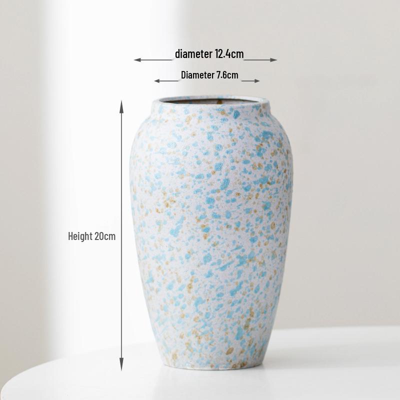 Minimalist Kiln-Fired Ceramic Vase: Home Living Room Decor for Fresh or Dried Flowers