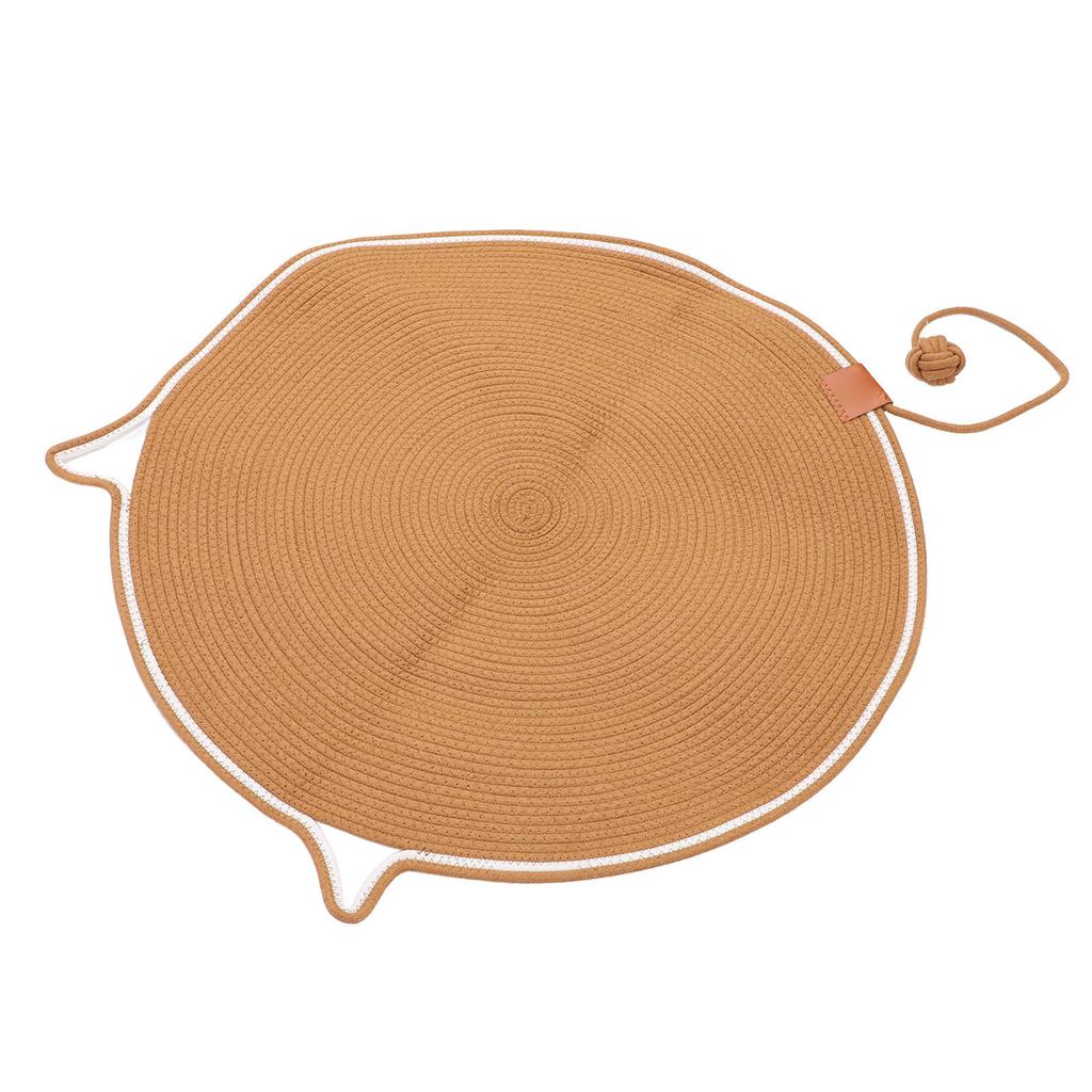 Katzenkratzmatte 80cm Baumwollseil Möbelschutz Robuste Runde Katzenkratzunterlage mit Ballspielzeug