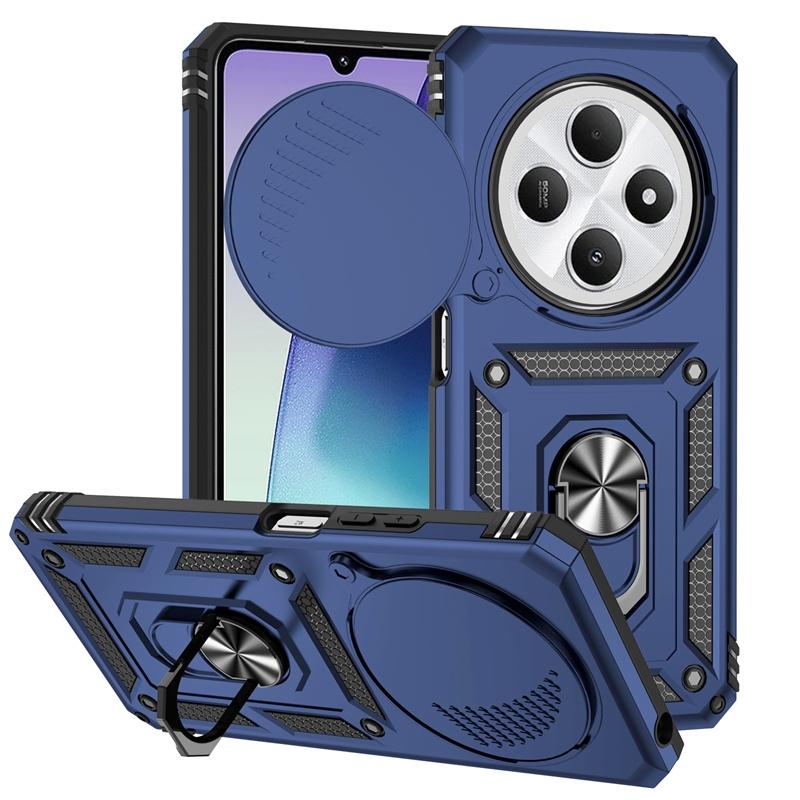For Xiaomi Redmi 14C 4G Case Slide Lens Protect Shockproof Armor Phone Case For Xiaomi Redmi 14C 14 C Redmi14C Ring Holder Cover