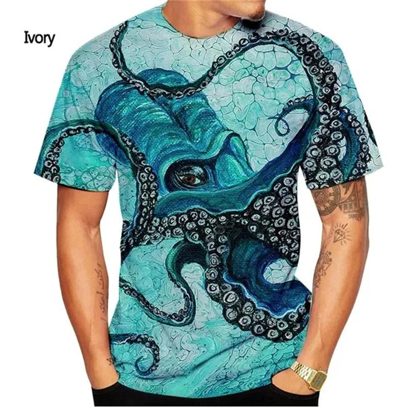 3D Printing Sea Animal T Shirt Men Women Funny Marine Life Pattern Tees Summer Fashion Casual Short-Sleeve Cool Top Kid T-Shirts