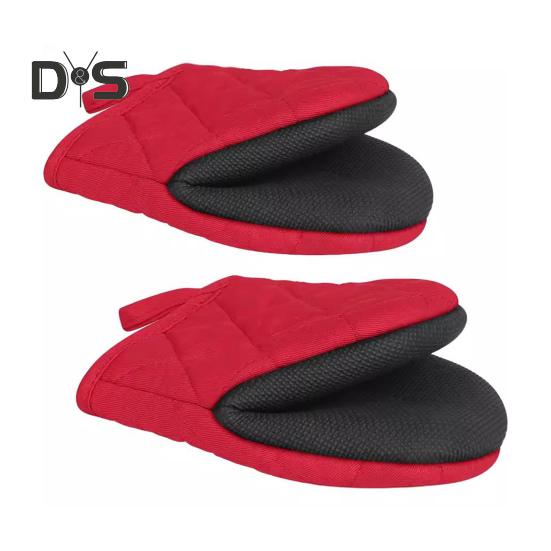 

2 шт. термостойкие прихватки с петлей для подвешивания нескользящие перчатки для выпечки кухонные прихватки для гриля красный