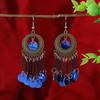 Wind bohemian shell earrings retro ethnic style long fringed earrings seaside vacation style earrings women