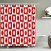 Modern Red White Bathroom Shower Curtain Polyester Fabric Waterproof Decoration Home Bathing Room Decor Customizable Size: 180cm