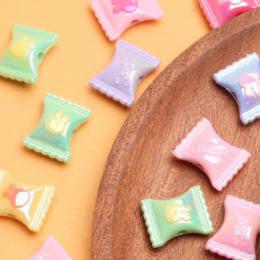 200 Stück zweifarbige plattierte Halskette, Schmuckherstellung, Kaninchen-Süßigkeiten, DIY, handgefertigtes Material, Modellierung, lose Perlen, UV-Armband, Anhänger