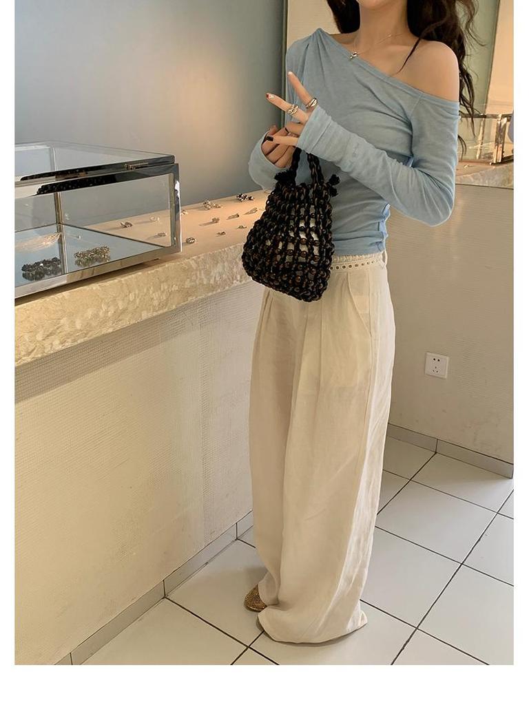 Heavy Craftsmanship Pleated Cotton-Linen Straight-Leg Pants, Spring/Summer 2026.