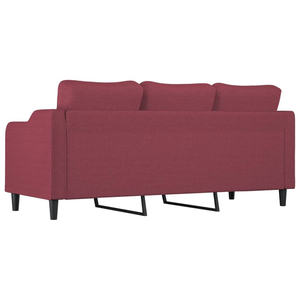 3 Seater Sofa Wine Red 180 cm Fabric