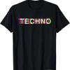 Techno Music Optical Illusion Glitch Trippy EDM Rave T-Shirt Vintage Women Clothes Y2k Top Ropa De Mujer
