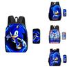 Sonic The Hedgehog Backpack Set With Pencil Case Breathable Lightweight Oxford For School Essentials