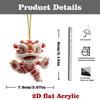 Acrylic 2D Lion Dance Pendant Lion Pattern Hanging Flat Indoor Decoration Lightweight Lion Hanging Pendant