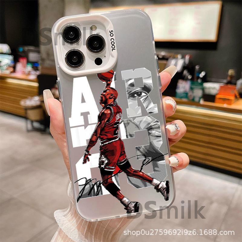 IPhone 15 Pro Basketbal č. 23 Puzdro s tvrdým krytom pre iPhone 14/13/12 Pro Max - Laserový dizajn