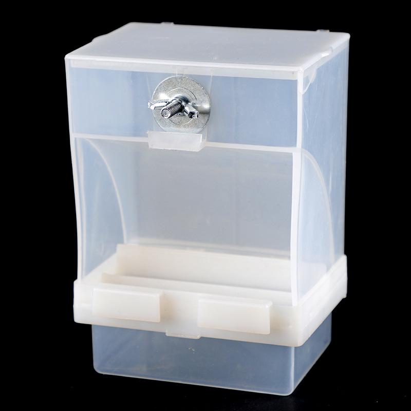 Papageien-Futterspender mit Auslaufschutz und Hülsentrennung für Nymphensittiche