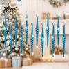 Slender Icicle Shaped Transparent Seasonal Christmas Twisted Spiral Ornaments Ornaments 12Pcs Hanging Decor Home Holiday