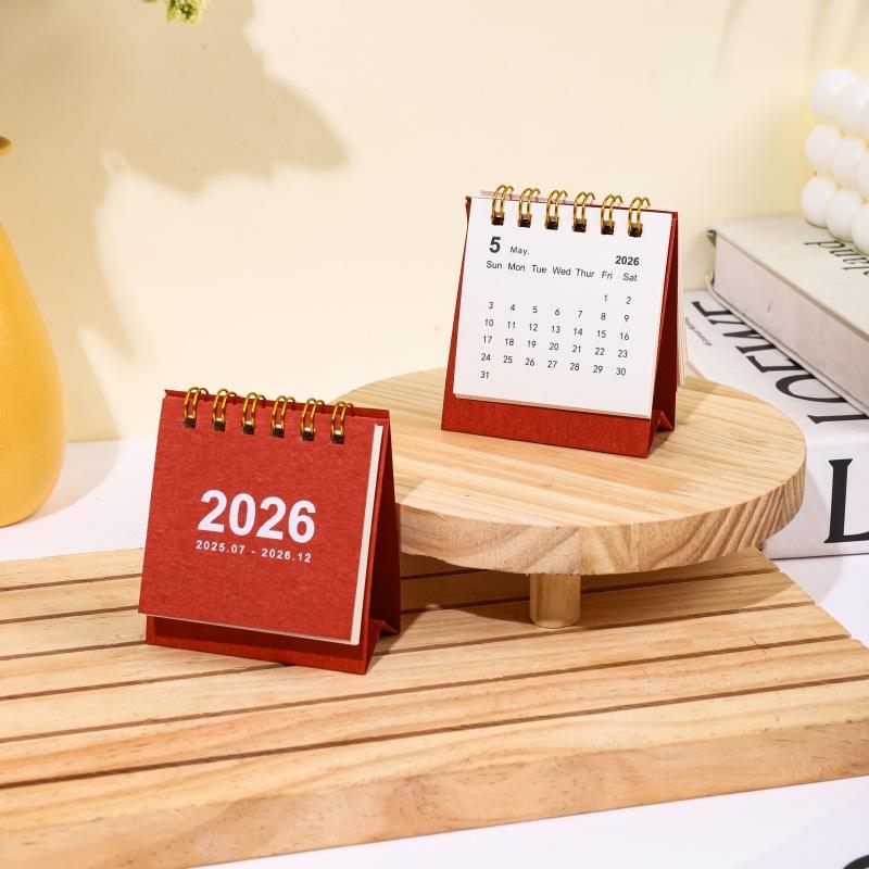 English 2026 2026 Mini Simple Small Desk Calendar Pocket Portable Daily Memo Calendar Planner Desktop Decor Office Stationery