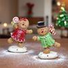 Gingerbread Decorations Resin Statue Ornaments Christmas Gingerbread Man Decor For Desk Bedside Counter Living Room Bedroom