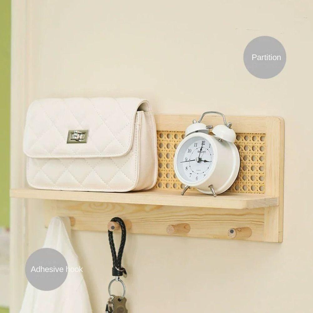 Space Saving Wood Key Hook Solid Wood Wooden Wall Shelf Door Back Clothes Hook  Housewarming Gift