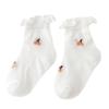 1-5Y Baby Girls Frilly Socks Floral Mesh Breathable Short Sock Anti-Skid Princess Socks for Toddler Child Summer Ankle Sock