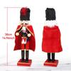38CM Nutcracker Miniatures Wooden Nutcracker Puppet Ornament Desktop Decoration Cartoon Walnut Soldier Christmas Home Decoration