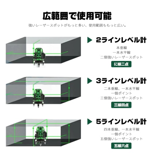 Laser Level with Elevator Tripod, Adjustable from 43.5cm to 120cm, Green Laser, 5 Lines, 6 Full Lines, High Precision, Large Square Lines, Optical Mea