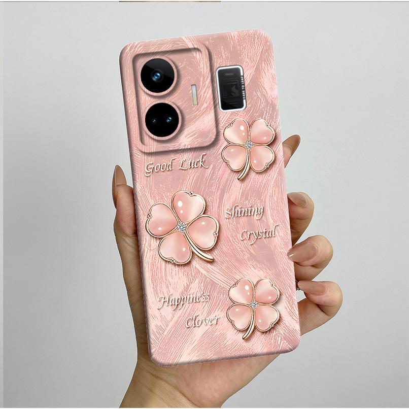 For Realme GT3 GT Neo 5 RMX3706 RMX3709 Case Aesthetic Pretty Butterfly Flowers Shockproof Silicone Soft Cover Protective Casing