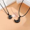 Magnetic Sun & Moon Projection Pendant Necklaces for Couples - 2pcs Set, 'I Love You' In 100 Languages, Perfect Valentine's Gift