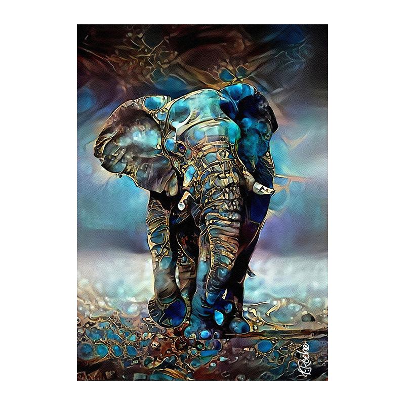 

Абстрактное красочное животное, художественный принт, холст, картина, постер, слон, павлин, собака, птица, изображение для зала, гостиной, домашний Настенный декор 50x70cm No Framed