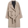 Men's Double-Breasted Mid-Length Windbreaker – Casual Trendy Solid Color Hong Kong Style Outerwear