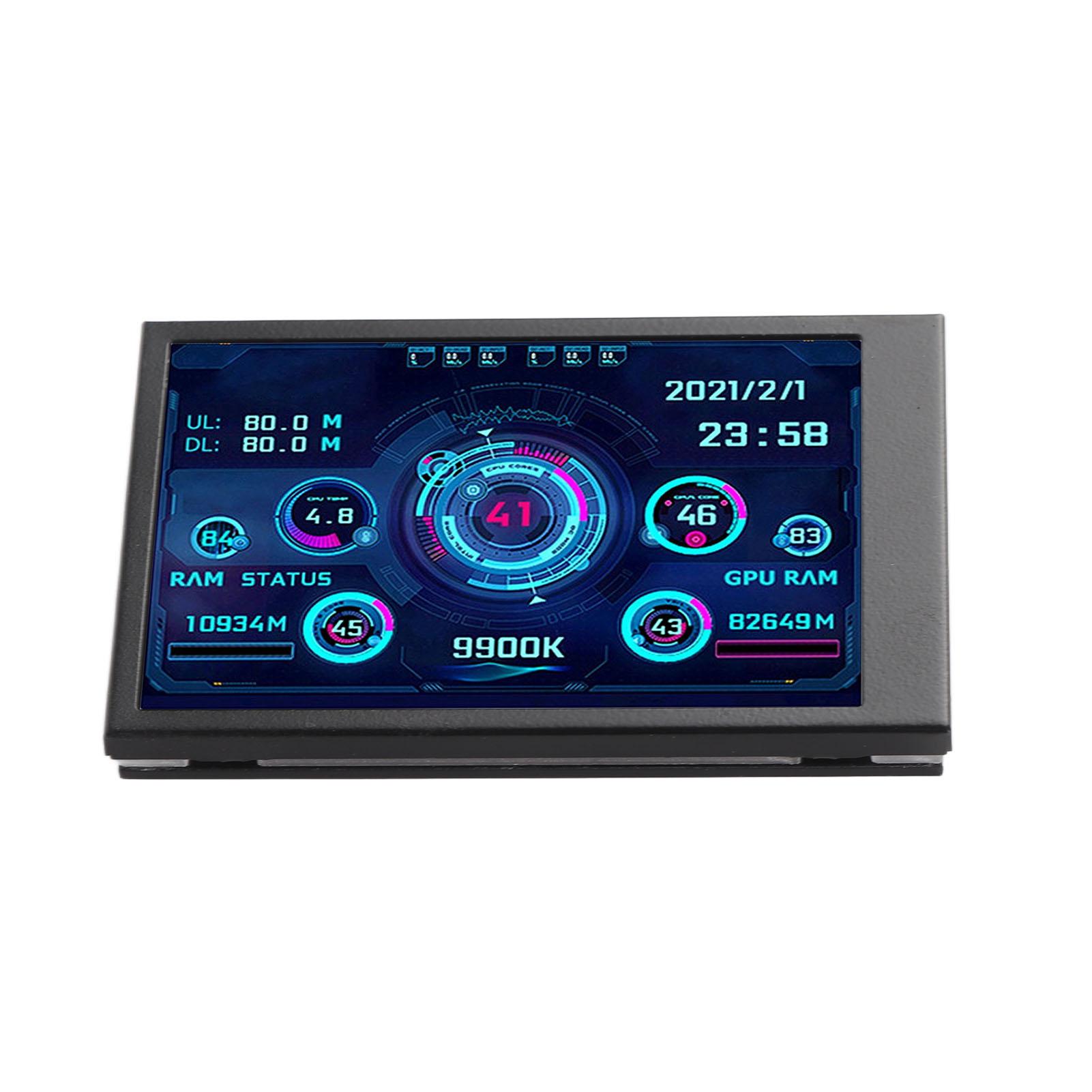 

3.5in Computer Temp Display Full View Display Small Screen for AIDA64 PC CPU RAM Hard Disk Data Display чорний