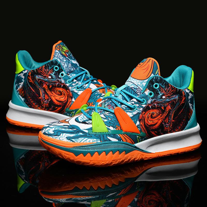 Cheap new couple adult graffiti large size training shoes cement floor sports shoes mandarin duck basketball shoes