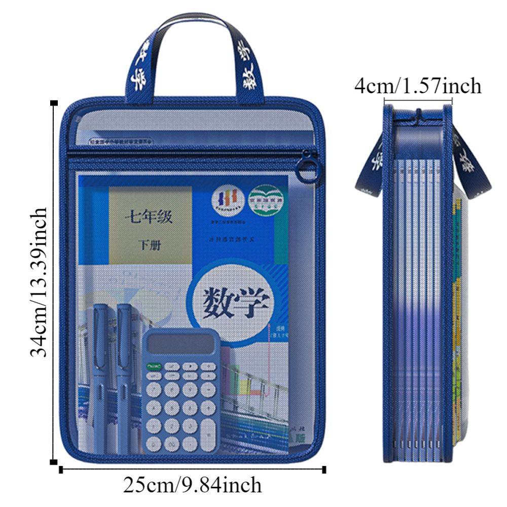Multifunctional Transparent Subject Bag L Shaped File Folder Bag  School Office Supplies