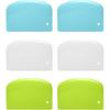 6Pcs Food Dough Scraper Bench Scraper, Plastic Multi Purpose Kitchen Pastry Cutting Tool Flexible Bowl Scrapers with Curved Edge, Cake Baking Bench