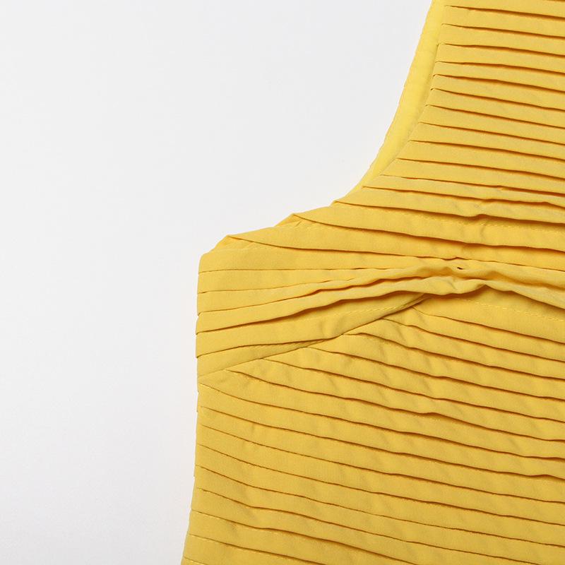 2025 Spring Socialite Suit: Pleated Hollow Top & Irregular Skirt