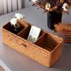 Chic Woven Storage Box with Lid - Organize Makeup & Desk, Stylish Home Decor!