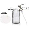 400ml Glass Soap Dispenser with Stainless Steel Stainless Steel Pump Manual Multiple Filling Pump for Bathroom Kitchen Liquid Soap Dispensers | Liquid