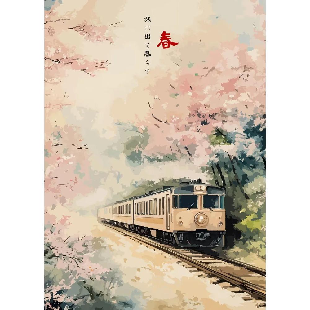 Japanese Vintage Posters Crane Mount Fuji Prints Lake Fishing Lotus Flower Canvas Painting Wall Pictures Home Living Room Decor