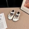 2026 Girls' Bowknot Leather Velcro Mary Jane Shoes - Soft Sole, Versatile, Shallow Cut Princess Style